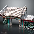 Ancient Architecture Traditional Gateway Structure Featuring Ornate Roof Tiles Painted Carvings And Decorative Details