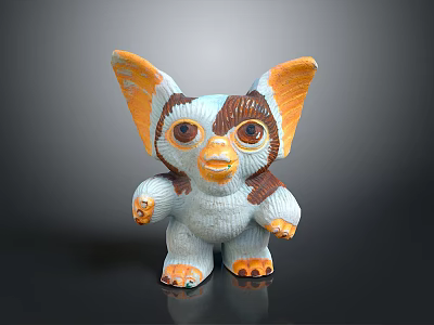 Cute Game Movie Character With Large Ears And Big Eyes White Brown Orange Color Design 3d model