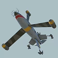 Military Fighter Jet With Camouflage Paint Shark Mouth Design And Wings