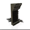 Detailed Modern Scene Featuring Broken Brick Pillar And Scattered Debris 3d model