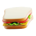 Fresh Sandwich with Soft Bread Tomato Slices Green Lettuce and Cheese