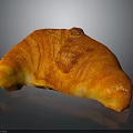 Golden Freshly Baked Croissant With Crispy Flaky Layers And Buttery Taste