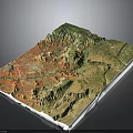 3D Terrain Model Showcasing Mountain Ranges Deep Valleys And Colorful Elevation Topographic Details