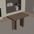 Minimalist Wooden Bench With Slatted Top In Living Room With Fireplace And Neutral Rug