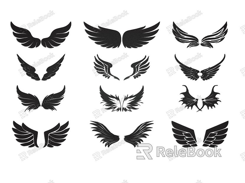 Wings all kinds of birds wings feathers angel demon feather wings flying angel wings black wings material decoration model