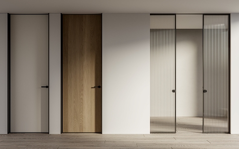 Modern swing door single door pocket sliding door combination 3d model