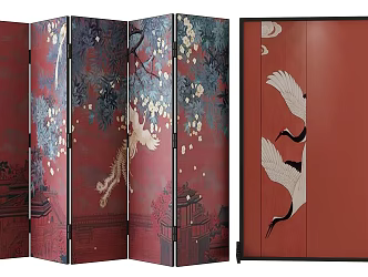 new chinese style screen 3d model