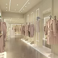 Modern Clothing Store Interior With Clothes On Racks Mannequins And Shoes