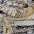 Old Battle Worn Tank With Rusty Cannon Tracks Turret And Damaged Armor Plates