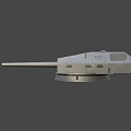 Triple Barrel Naval Gun Military Weapon With Metal Structure And Markings