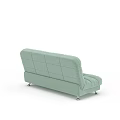 People Using Comfortable Light Green Modern Sofa Bed With Padded Seats And Metal Legs