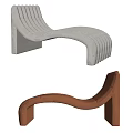 Modern Curved Lounge Chair With White And Brown Velvet Design And Unique Frame