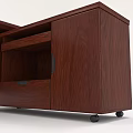 L Shaped Wooden Office Desk With Dark Brown Finish And Black Desktop Panel