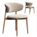 Modern Leisure Chair with Upholstered Seat and Solid Wooden Legs Design