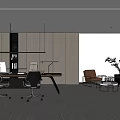 Modern Office Interior Design With Open Workspace Desk Ergonomic Chairs Sofa Bookshelf And Green Plant
