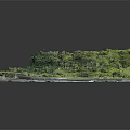 Scenic Landscape With Green Terraces Winding Path Rocky Coastline And Water Areas