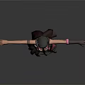 Game Movie Character In Pink Black Striped Outfit With Leather Hat Gloves And Long Boots