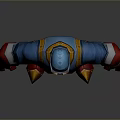 3D Superhero Game Movie Character Wearing Blue Uniform Red Gloves And Star Symbol