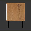 Modern Wooden Cabinet With White Vertical Striped Doors And Black Slim Legs