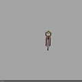 Game Movie Character Magical Staff With Golden Ornate Top Black Shaft And Red Decorations
