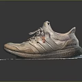 Light Colored Casual Lace Up Sneakers With Knit Upper And Rubber Sole
