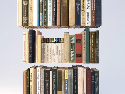 Multi Layered Bookshelves Filled With Diverse Colored Books And Magazines 3d model