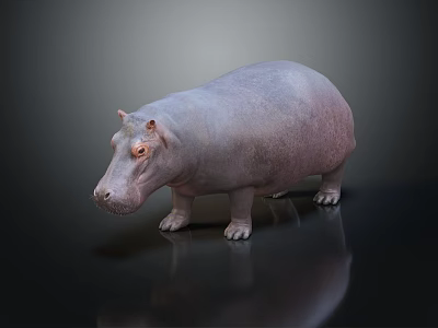 modern hippopotamus mammal 3d model
