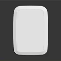 Sleek White Electronic Device With Two Layer Design And Black Support Frame