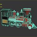 Red and Black Vintage Toy Steam Locomotive with Classic Retro Design Details