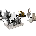 Stylish Tableware Collection With Utensils Bottles Glasses Baskets And Vases