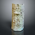 Natural Wood Textured Vase With Handcrafted Bark Pattern For Home Decorative Use