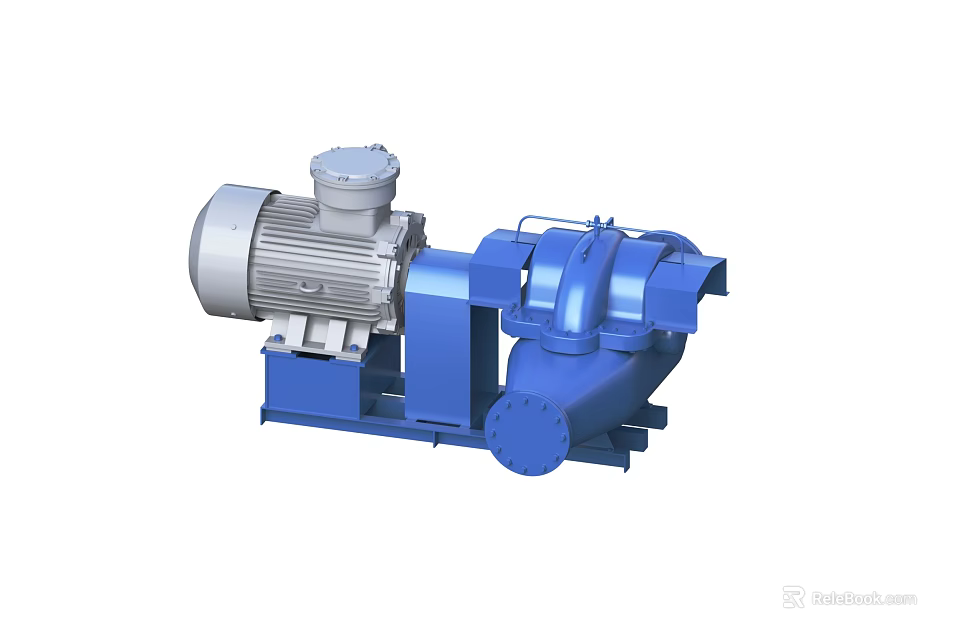 Industrial Equipment Blue Motor Driven Pump Unit For Heavy Duty Applications 3d model 