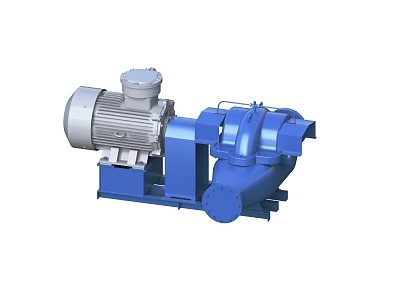Industrial Equipment Blue Motor Driven Pump Unit For Heavy Duty Applications 3d model