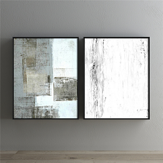 Modern abstract painting simple gray living room abstract decorative painting 3d model