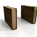 Classic Brown Leather Bound Books With Hardcover Design On White Background