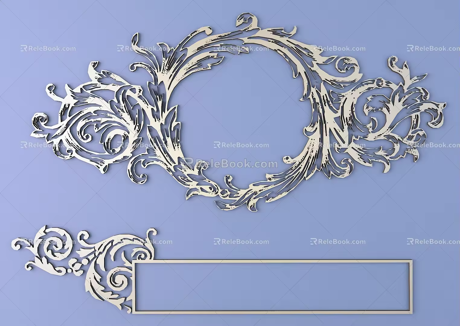 European-style Metal Carved European Pattern Hollow Carved Pattern 3d model