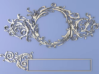 European-style Metal Carved European Pattern Hollow Carved Pattern 3d model