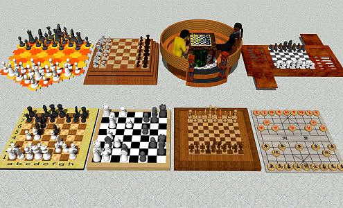 Modern Chess Go Chinese Chess 3d model