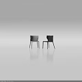 Modern Single Chairs in White and Black with Simple Smooth Surface Design 3d model