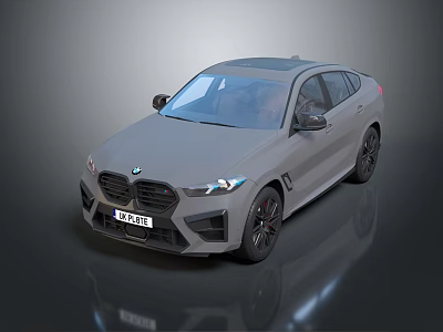 Gray BMW Coupé SUV With Sporty Design Front Grille And Alloy Wheels 3d model