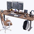 Modern Home Decoration E-sports Table and Chair Computer Table and Chair 3d model