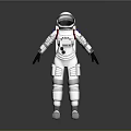 Realistic White Spacesuit Astronaut With Helmet And CHINA Logo 3D Model On Gray Background