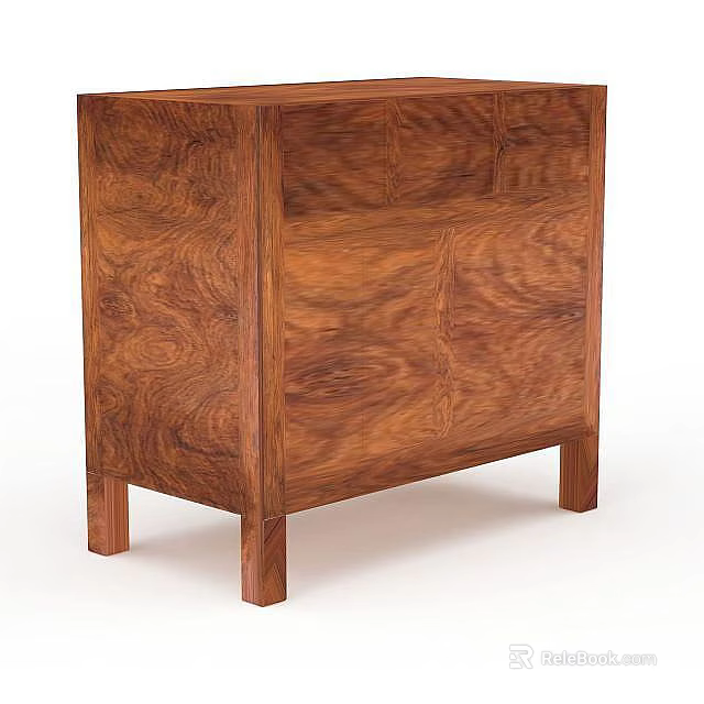 Classic Wooden Storage Cabinet With Natural Wood Grain And Four Legs Design For Home Storage 3d model 