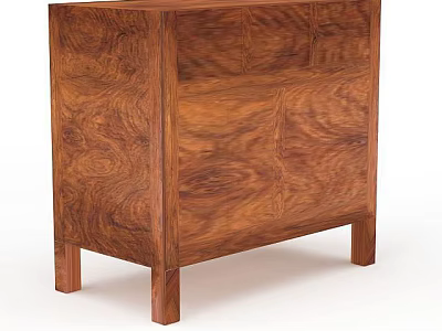 Classic Wooden Storage Cabinet With Natural Wood Grain And Four Legs Design For Home Storage 3d model