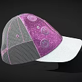 Pink Glitter Hat With Smiley Face Designs Mesh And White Brim