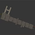 Industrial Tunnel Interior With Large Metal Pipes Brick Walls And Railings