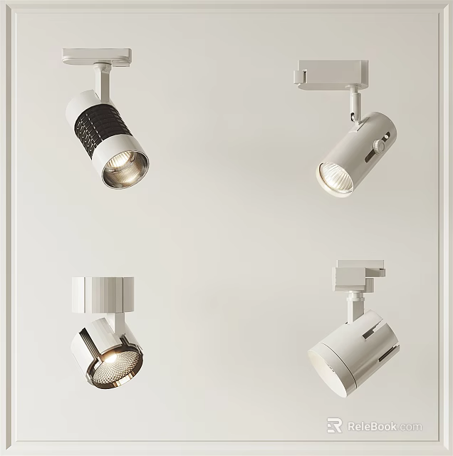 Modern Downlights And Spotlights With Sleek Design For Home Ceiling Lighting 3d model 