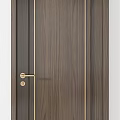Wooden Hinged Doors With Decorative Patterns And Classic Interior Design Styles 3d model