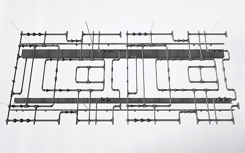 Industrial LOFT pipe front ceiling integrated ceiling 3d model