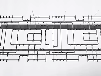 Industrial LOFT pipe front ceiling integrated ceiling 3d model